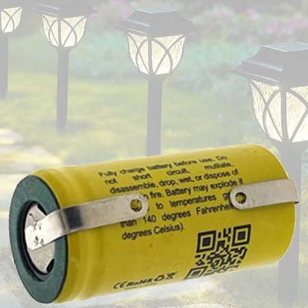 Exell Battery 3.7V 16340 Li-Ion 600mAh Rechargeable Solar Light Battery WITH TABS EBLI-16340HP-WT_SOLAR